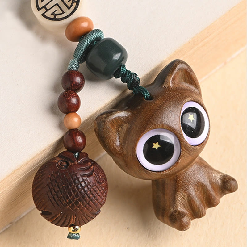 Buddha Stones緑白檀 招き猫 鯉 癒し キーチェーン 携帯電話 吊り下げ装飾 - image 24