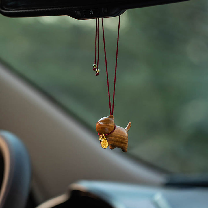 Buddha Stones黒檀緑 白檀 招き猫 福 キャラクター幸運繁栄ベル バランス 車 吊り下げ 飾り - image 13