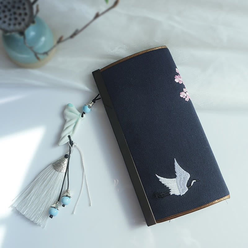 Buddha Stonesの花、梅、桃の花、竹の両面刺繍、大容量のキャッシュホルダーウォレット、ショッピングバッグ - image 27