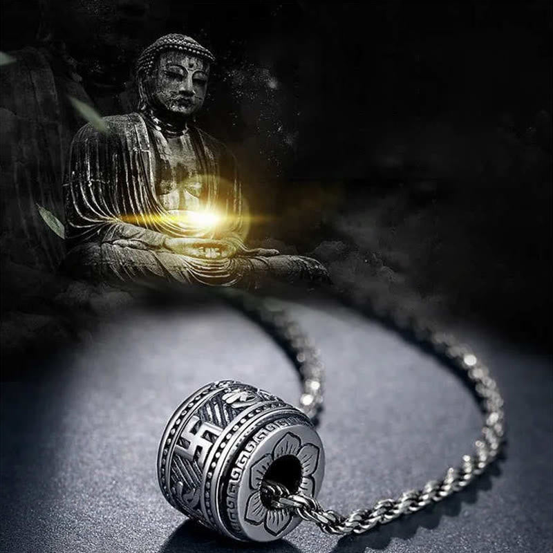 チベットのBuddha Stonesオーム・マニ・パドメ・フム守護のネックレスペンダント - image 1