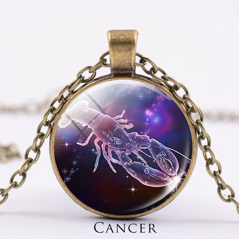 12星座の月と星空の守護の祝福ネックレスペンダント