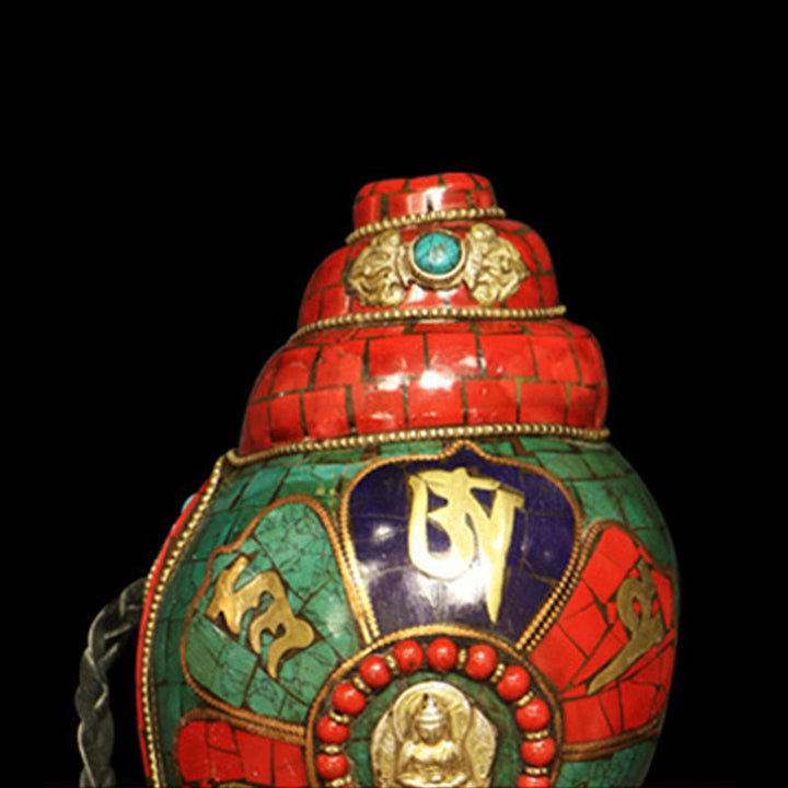 チベットの手作りシャンカオーム・マニ・パドメ・フム仏法螺貝幸運の装飾 - image 9