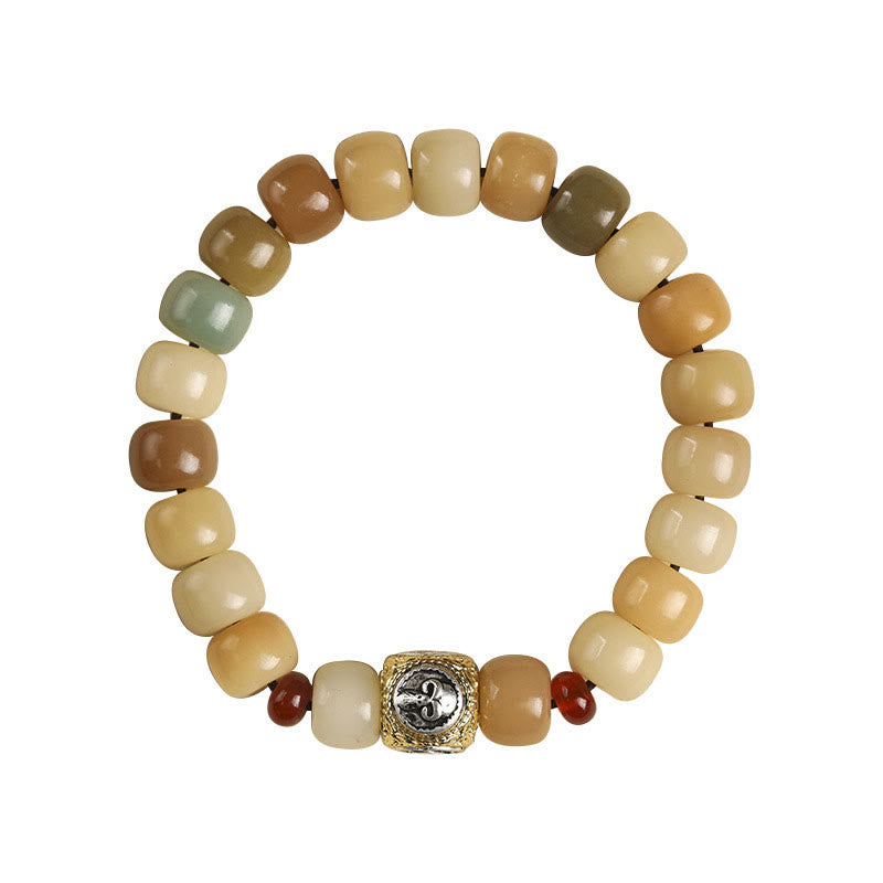 Buddha Stones天然菩提樹 屍の森の王オーム・マニ・パドメ・フム知恵のブレスレット