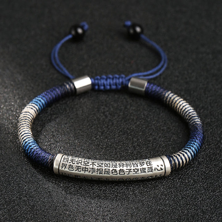 Buddha Stones999スターリングシルバー 般若心経 カームハンドメイド編み込みブレスレット - image 3