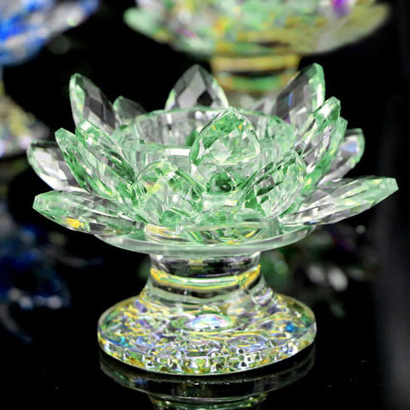 蓮の花のクリスタルキャンドルホルダーホームオフィスの装飾