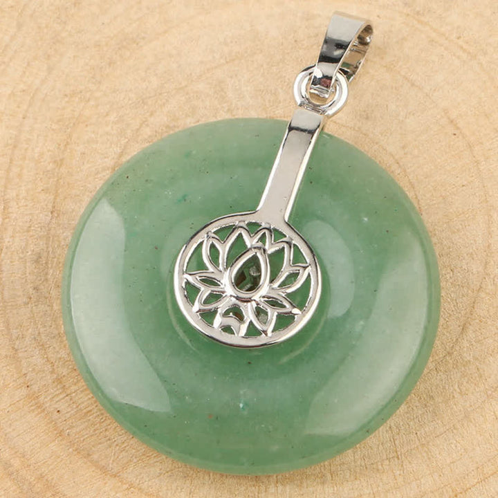 Buddha Stones各種クリスタルアメジストピンククリスタルロータスヒーリングネックレスペンダント