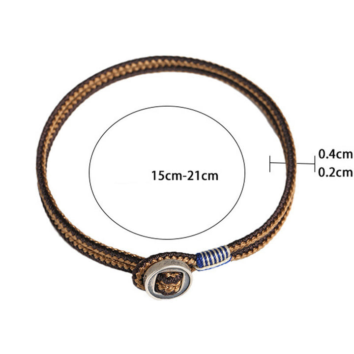 Buddha Stones 925スターリングシルバー 守護 編み込みロープブレスレット（ボタン留め） ハンドメイド - image 15