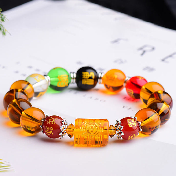 Buddha Stones天然シトリン幸運幸福ブレスレット