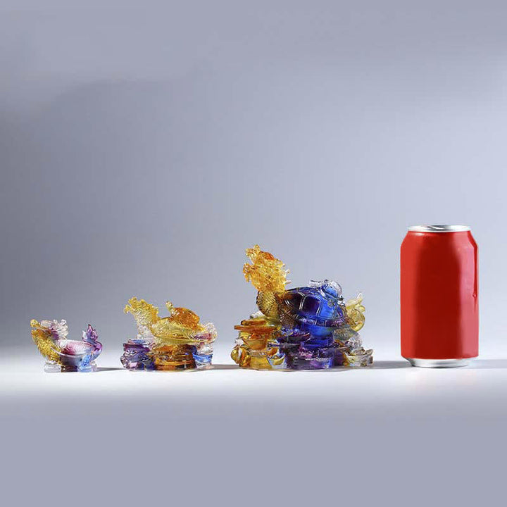 Buddha Stones風水 龍 亀 コイン 手作り 琉璃 クリスタル 幸運 アートピース ホームオフィス 装飾 - image 20