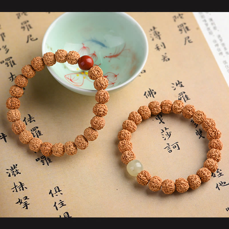 Buddha Stonesチベット ルドラークシャ 菩提樹 富と縁起のブレスレット