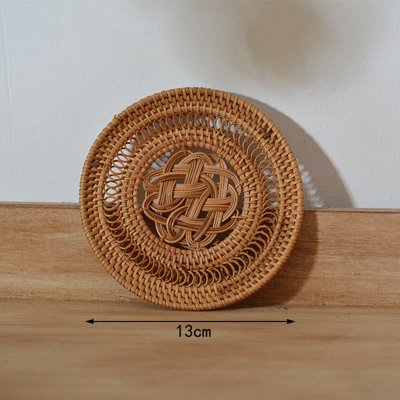 陶器の花柄ラタンカップマットティーカップコースター