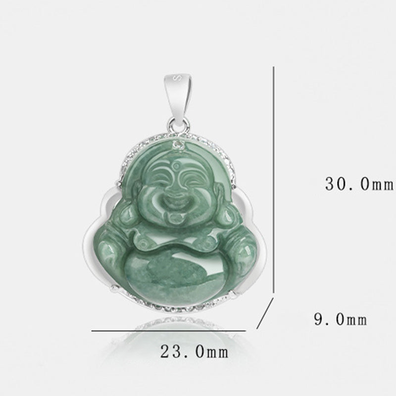 Buddha Stones925スターリングシルバー 笑う仏陀 翡翠 豊穣のネックレスチェーンペンダント - image 12