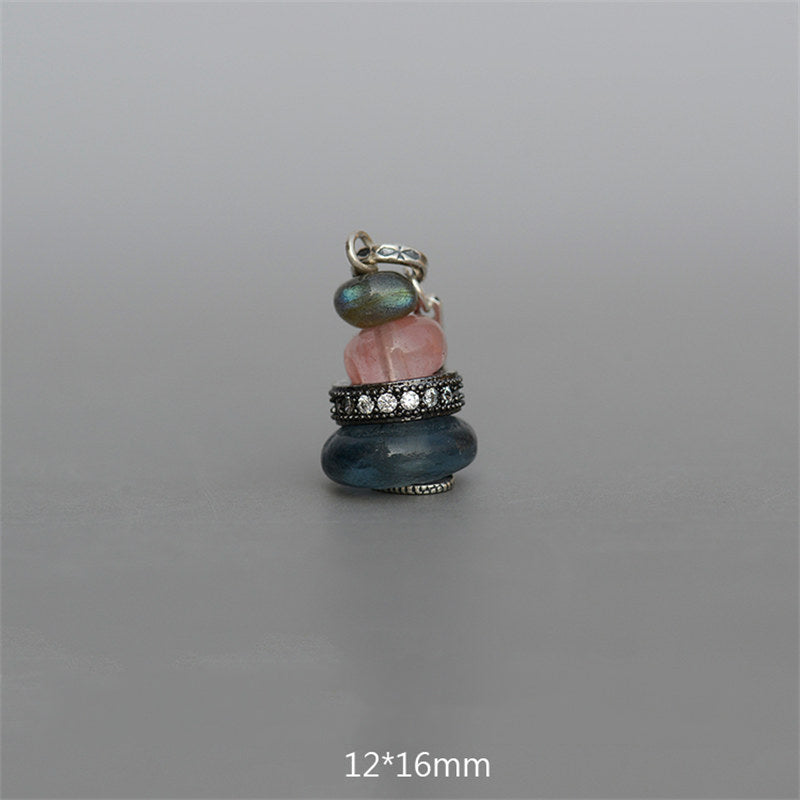 Buddha Stones禅ケアン ラブラドライト 各種クリスタル 落ち着いたペンダントネックレス