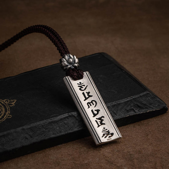 Buddha Stones999スターリングシルバーオーム・マニ・パドメ・フム彫刻入り 蓮の知恵ネックレスペンダント - image 13