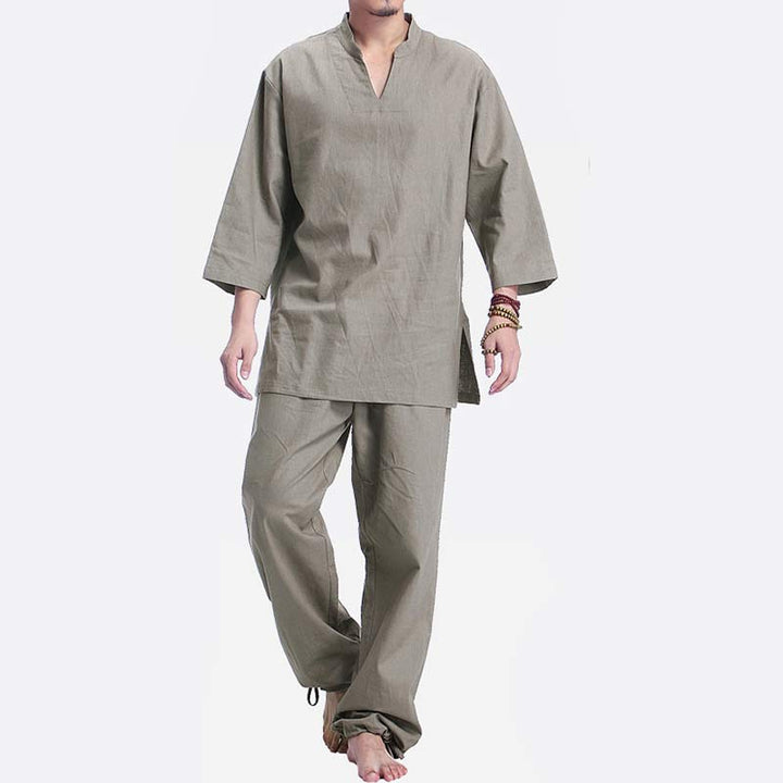 Buddha Stones瞑想 祈り スピリチュアル 禅 練習 ヨガ ウェア メンズ セット - image 1