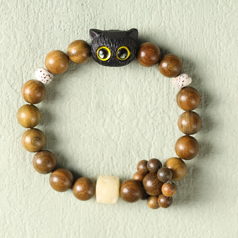 Buddha Stones緑白檀黒檀の平和を癒すブレスレット - image 2
