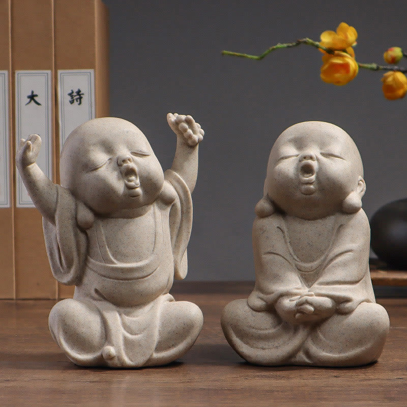 Buddha Stonesチベット瞑想 仏陀 僧侶 祝福 静寂 樹脂 ホームデコレーション