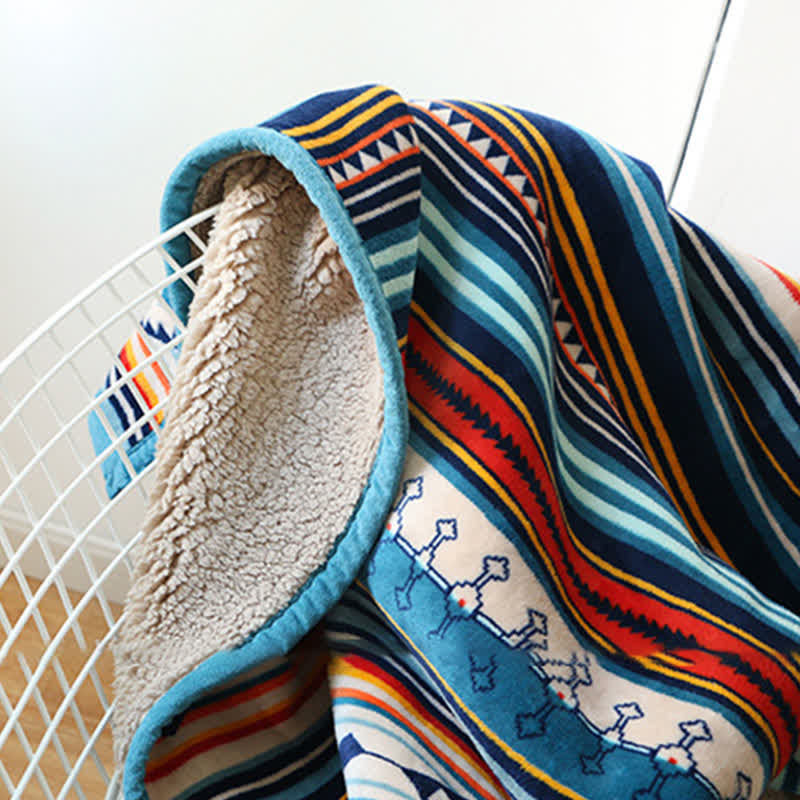 Buddha Stonesの幾何学模様の温かみのあるソフトなベッドスローブランケット - image 6