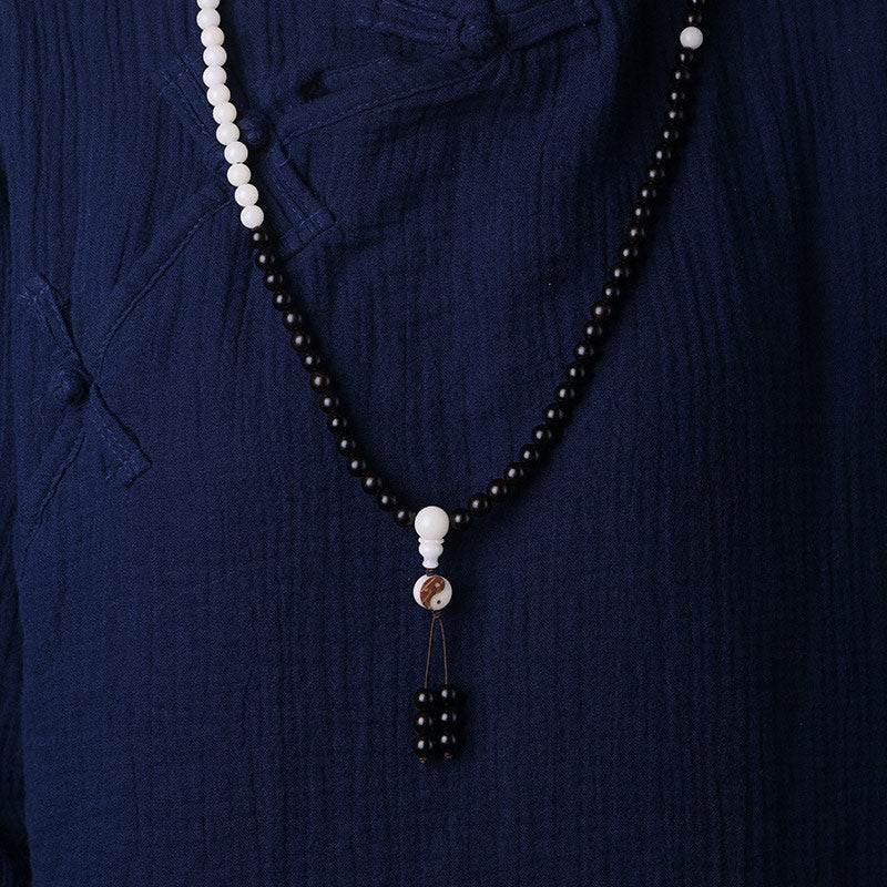 Buddha Stones黒檀YinYang守護 ネックレスMala
