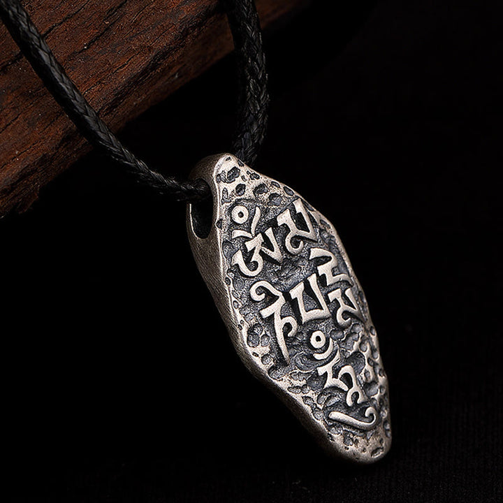 Buddha Stonesチベット 925 スターリングシルバーオーム・マニ・パドメ・フムドルジェヴァジュラ 彫刻 強さ ネックレス ペンダント - image 10