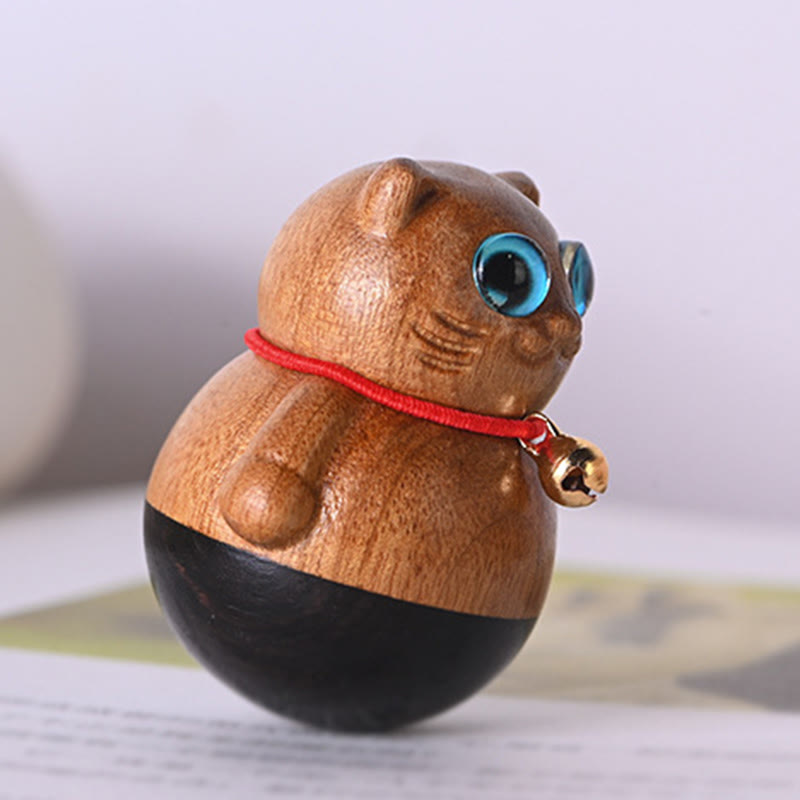 Buddha Stonesミニ招き猫子猫フィービー・ジェンナン木製祝福飾り - image 2