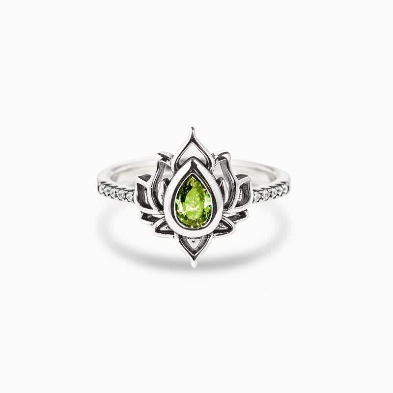 Buddha Stonesスターリングシルバーロータスジルコン祝福保護リング - image 8