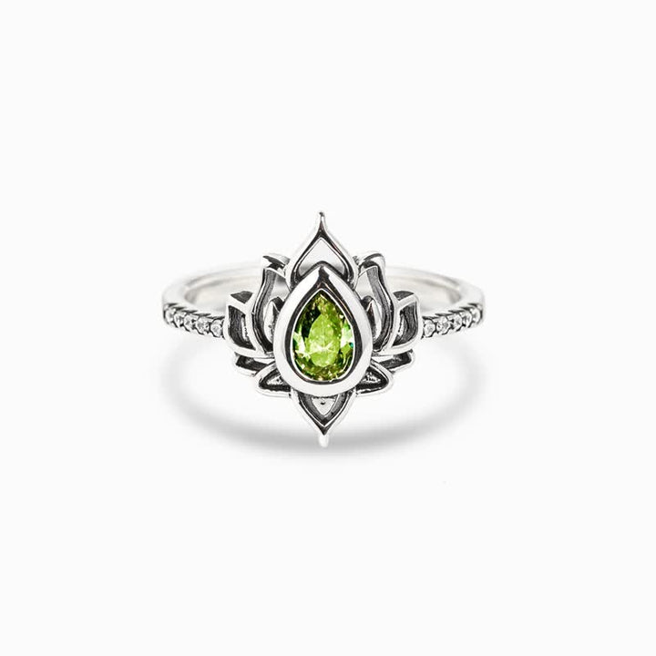 Buddha Stonesスターリングシルバーロータスジルコン祝福保護リング - image 8