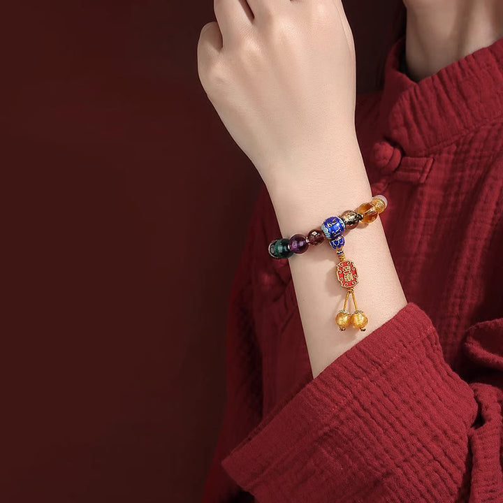 Buddha Stonesチベット カラフル 香灰 リュウリ ガラスビーズOm Mani Padme Humドルジェヴァジュラ 18ビーズ リストMala
