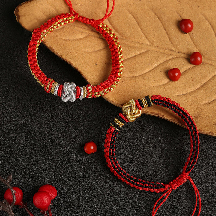 Buddha Stonesカラフルロープ 真実の愛の結び目 幸運 ハンドメイドブレスレット
