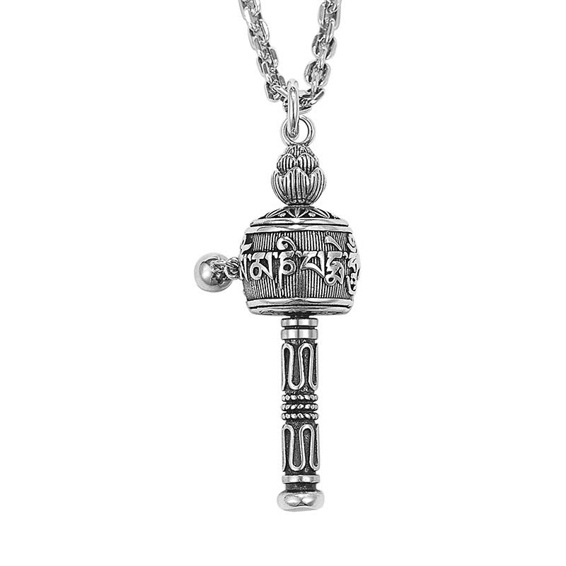Buddha Stonesチベットオーム・マニ・パドメ・フム祈祷ホイール蓮の知恵 回転式ネックレスペンダント - image 7