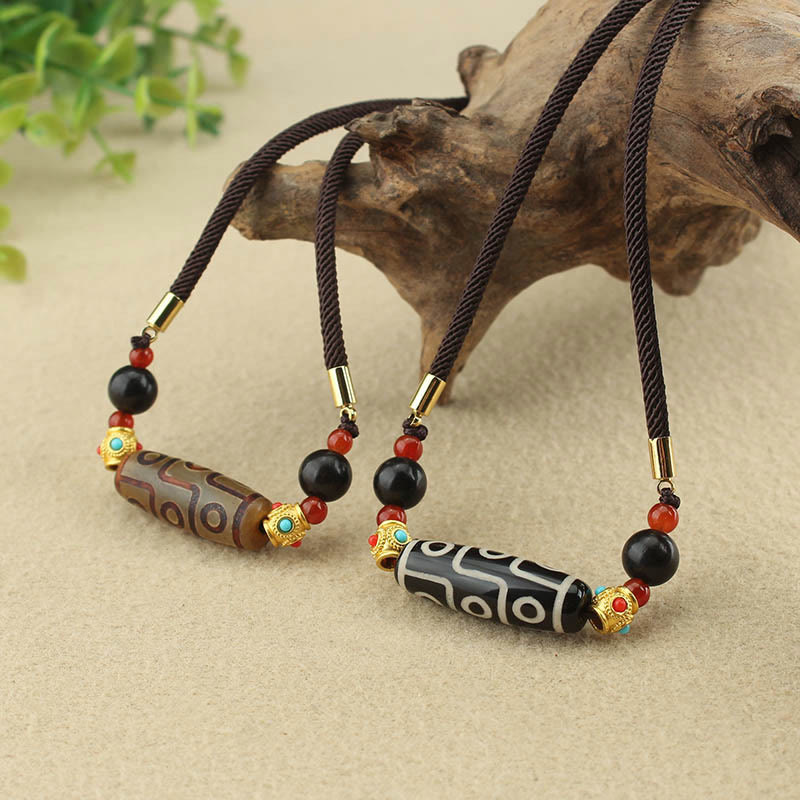 Buddha Stonesチベット九眼天珠守護の祝福紐ネックレスペンダント - image 1