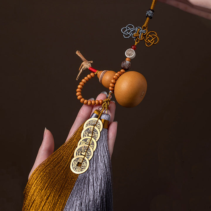 Buddha Stones風水 コイン ひょうたん 中国結び 幸運コイン 五帝 お金 富 タッセル 装飾 - image 11