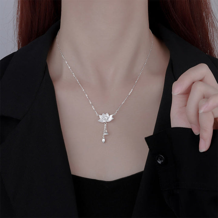 Buddha Stones999 スターリングシルバー 蓮の花の鞘 彫刻 悟りのネックレス ペンダント - image 8