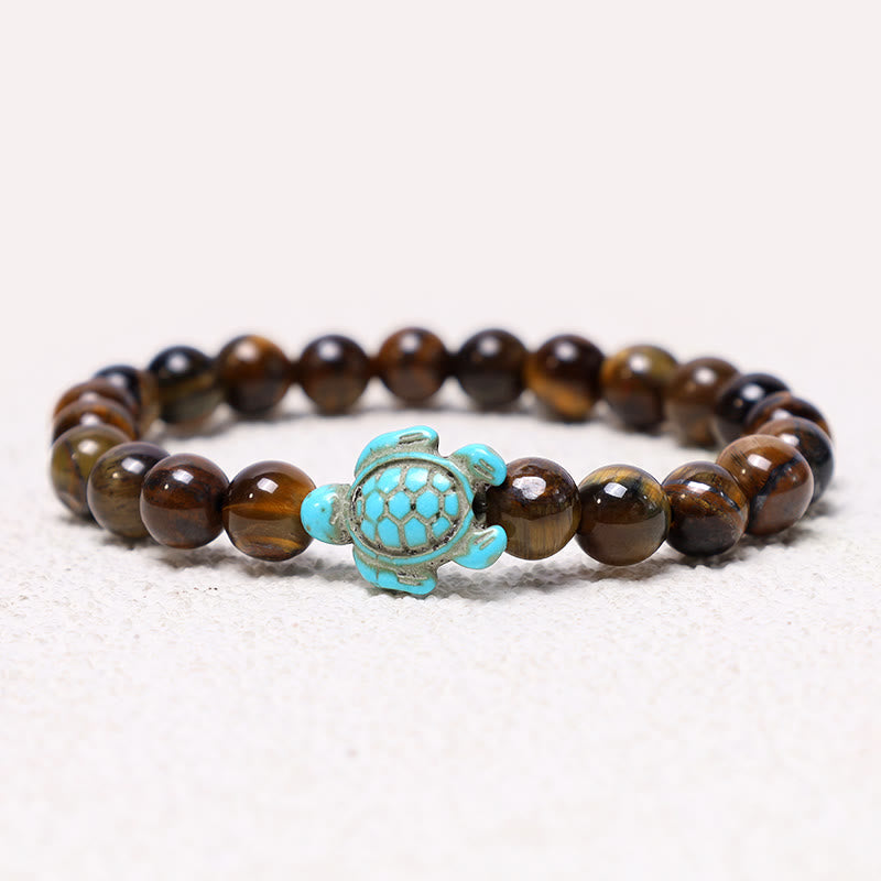 Buddha Stones天然石ウミガメターコイズ祝福ブレスレット
