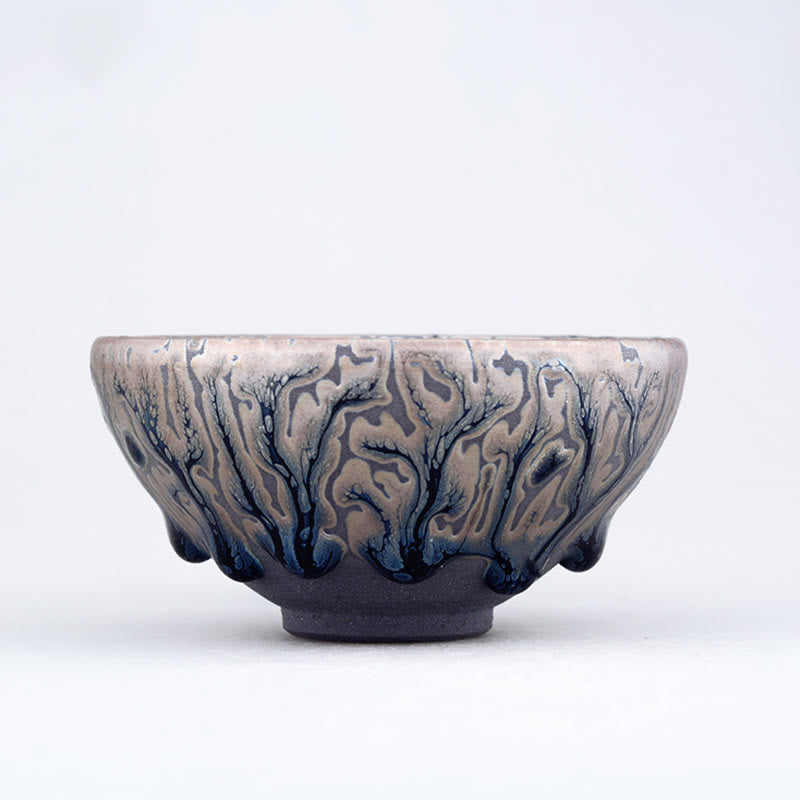 Buddha Stones手作りティーツリーデザイン中国Jianzhan陶器ティーカップカンフーティーカップ