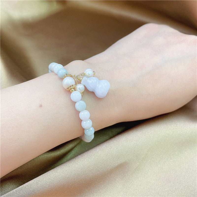 Buddha Stones翡翠ひょうたんの祝福と守護のお守りブレスレット