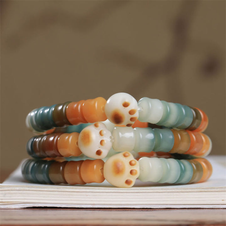 Buddha Stonesカラフルな菩提樹の実 猫の足跡 知恵のブレスレット - image 6