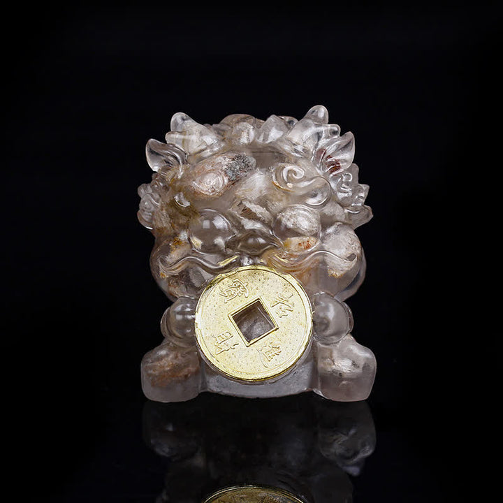 Buddha Stones手作り かわいい 貔貅 金貨 クリスタル 風水 エネルギー 富 幸運 家の装飾