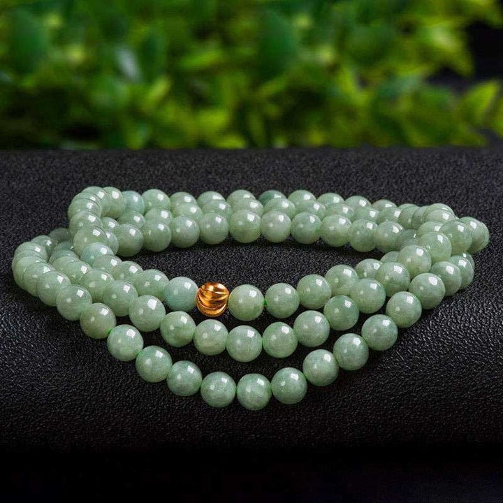 108個のビーズの翡翠の幸運のブレスレットのMala