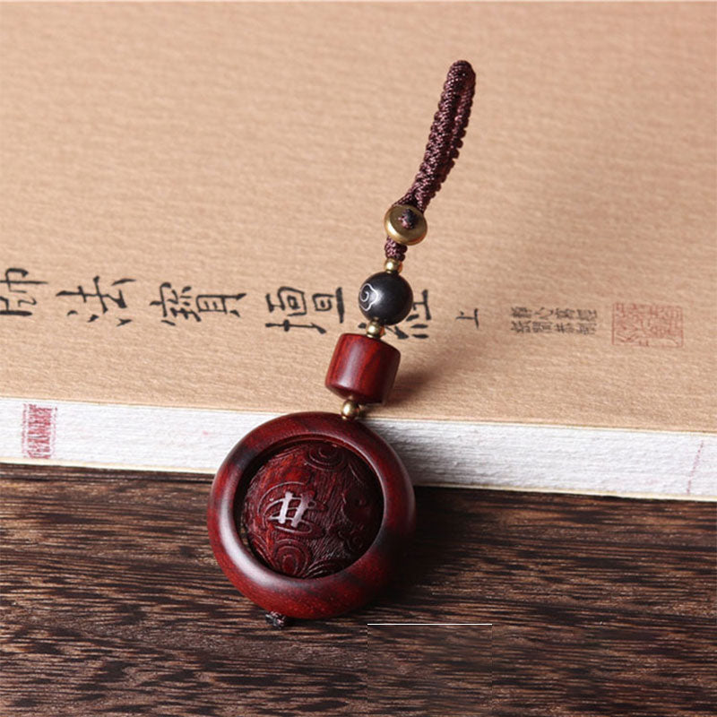 Buddha Stonesチベット小葉 紫檀 黒檀 幸運 守護 回転飾り
