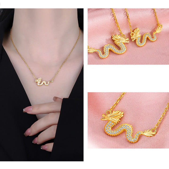 Buddha Stones925スターリングシルバー 龍年 縁起の良い金龍 幸運のチェーンネックレスペンダント - image 13