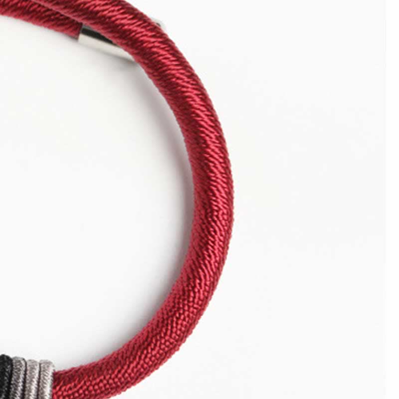 Buddha Stones925スターリングシルバーオーム・マニ・パドメ・フム平和の赤紐ブレスレット - image 7