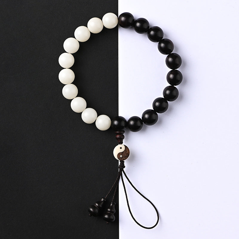 Buddha Stones黒檀YinYang守護 ブレスレット 装飾