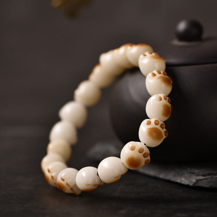 Buddha Stonesかわいい猫の足爪 菩提樹 平和ブレスレット - 12mm - image 6