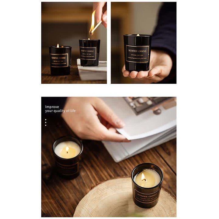 ブルーベルペアフリージアの香りの瞑想と祈りの香りのアロマセラピーソイワックスキャンドル - image 15