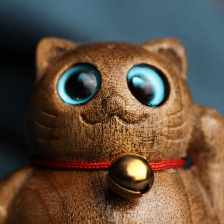 Buddha Stonesミニ招き猫子猫フィービー・ジェンナン木製祝福飾り - image 14