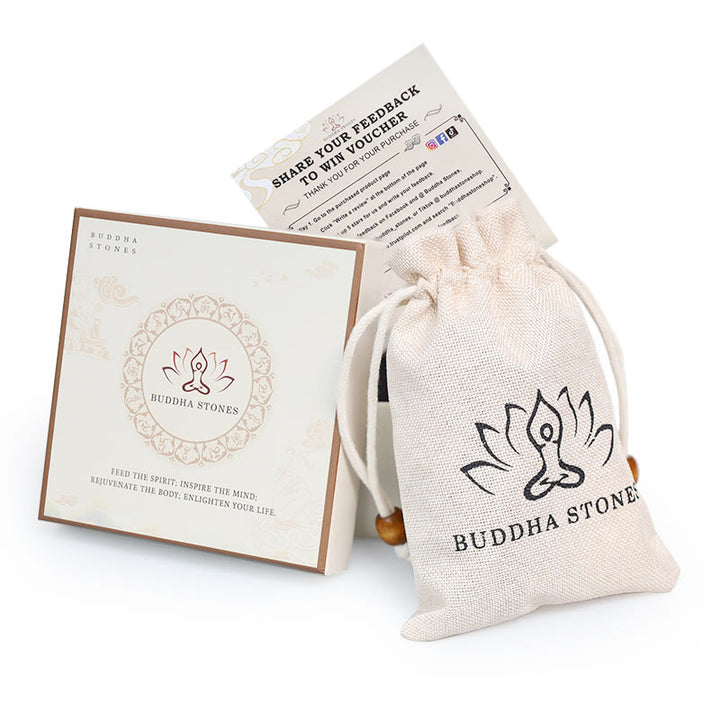 Buddha Stones 白翡翠＆菩提樹ビーズ マーラ 念珠ネックレス 蓮チャーム付き