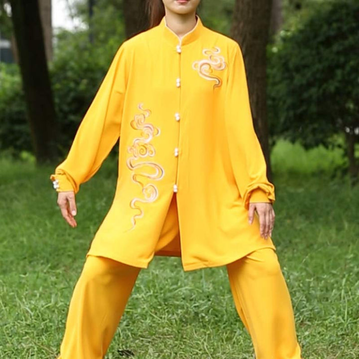Buddha Stones縁起の良い雲 刺繍 瞑想 祈り スピリチュアル 禅 太極拳 気功 練習 ユニセックス 服セット
