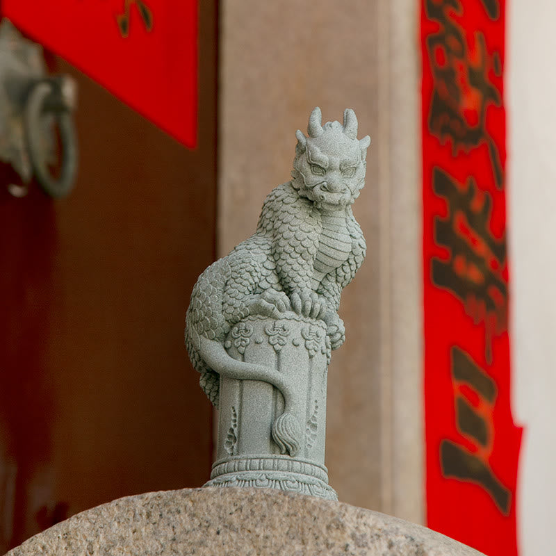 Buddha Stones風水 立位 座位 龍 成功 幸運 室内装飾 - 立ち姿のドラゴン 12*27*10cm - image 3