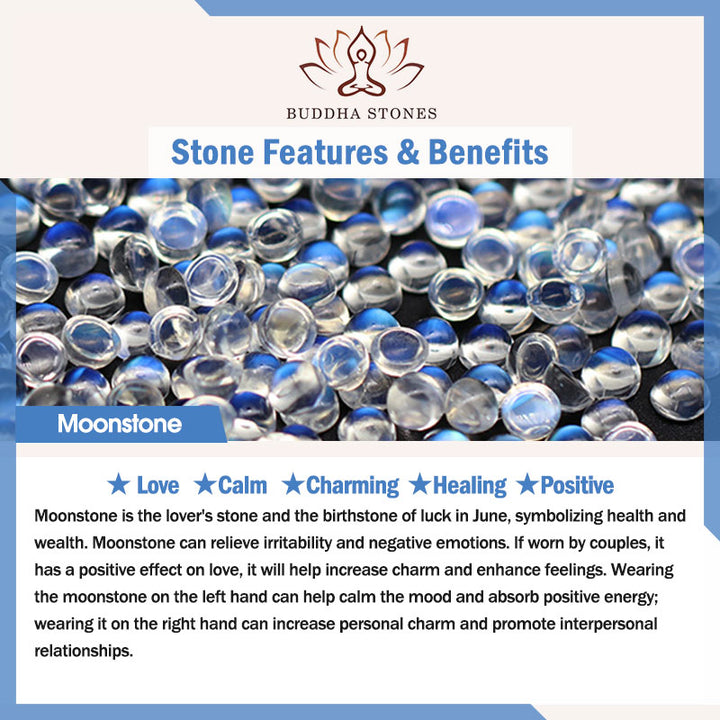 Buddha Stonesアクアマリンパール ヒーリング ムーンストーン ビーズ チャームブレスレット